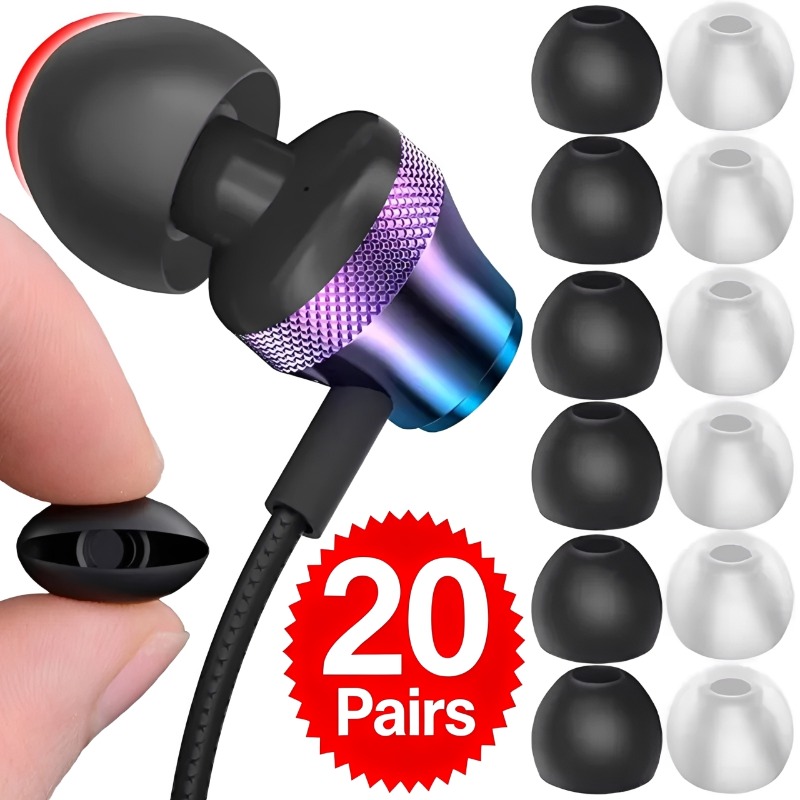 Silicone Ear Tip Replacement - 1-20 Çift Yumuşak Silikon Yedek Kulaklık