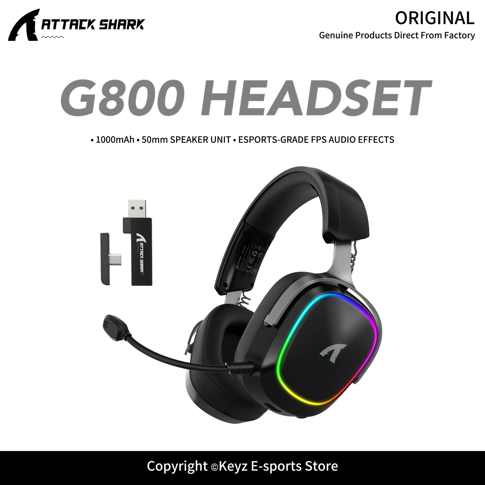 Gaming Headset Rgb - ATTACK SHARK G800 4'ü 1 Arada