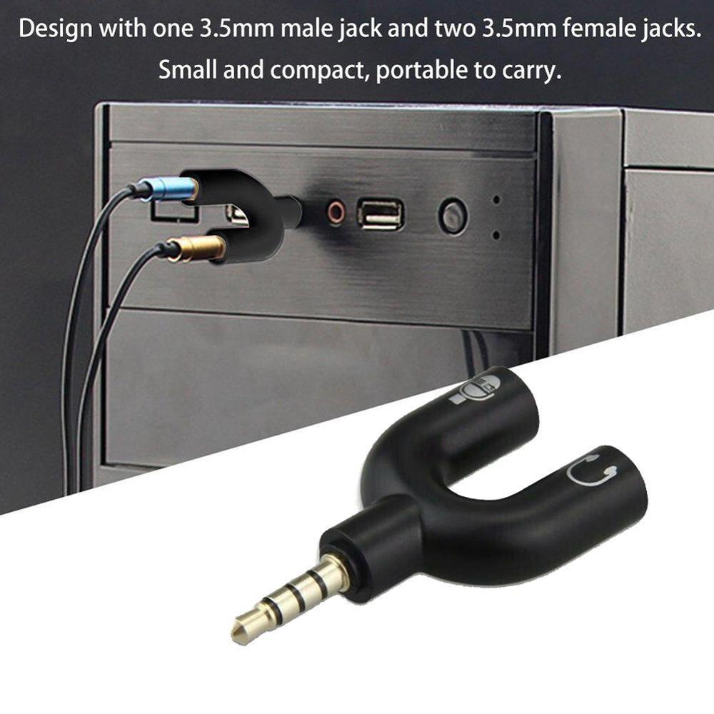 1 adet çift 3.5MM U tipi adapt - Earphone Splitter Jack incelemesi ve fiyatı